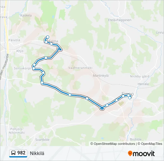 982 Bus Line Map