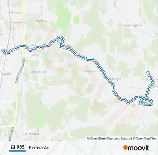 985 Bus Line Map