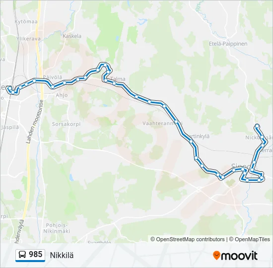 985 Bus Line Map
