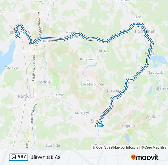 987 Bus Line Map