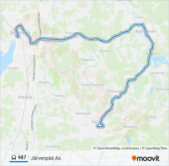 987 Bus Line Map
