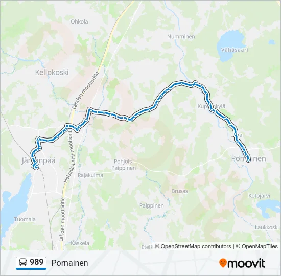 989 Bus Line Map
