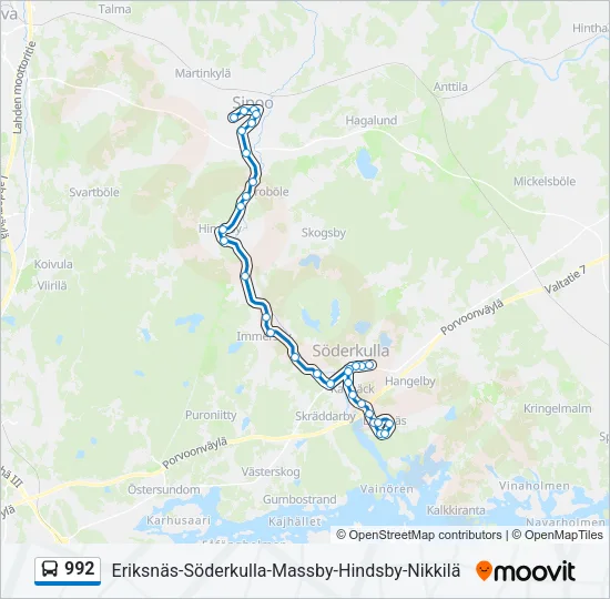 992 Bus Line Map