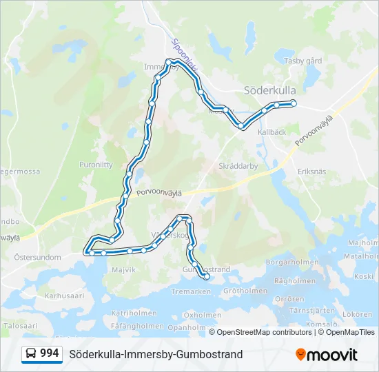 994 Bus Line Map