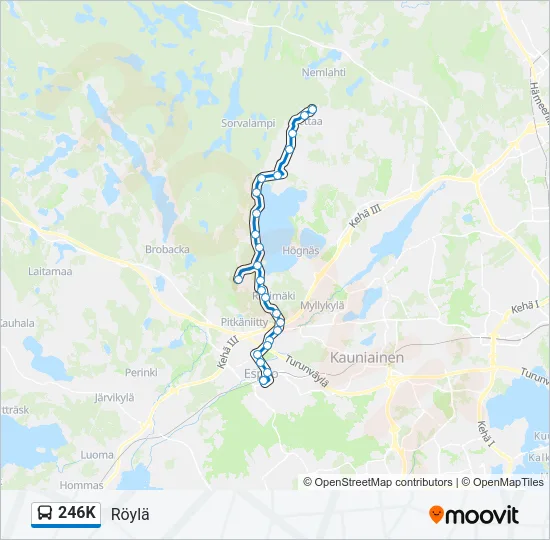 246K Bus Line Map