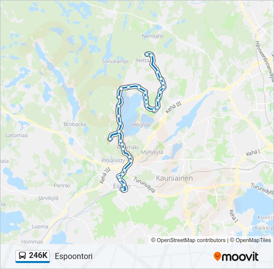 246K bus Line Map