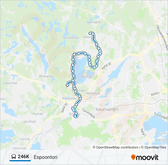246K Bus Line Map