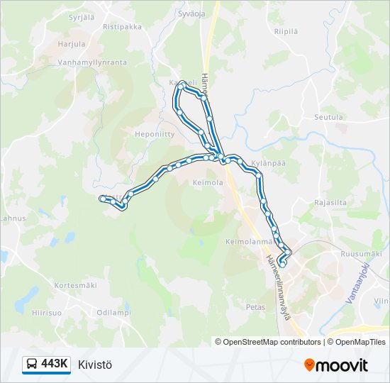 443K bus Line Map