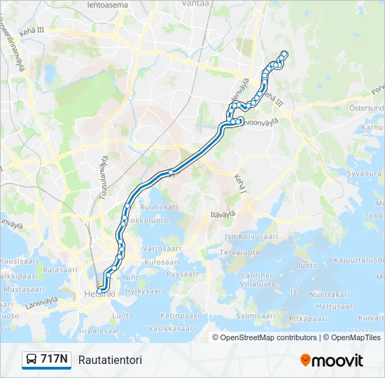 717N Bus Line Map
