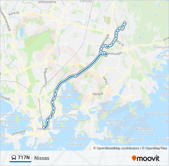 717N Bus Line Map