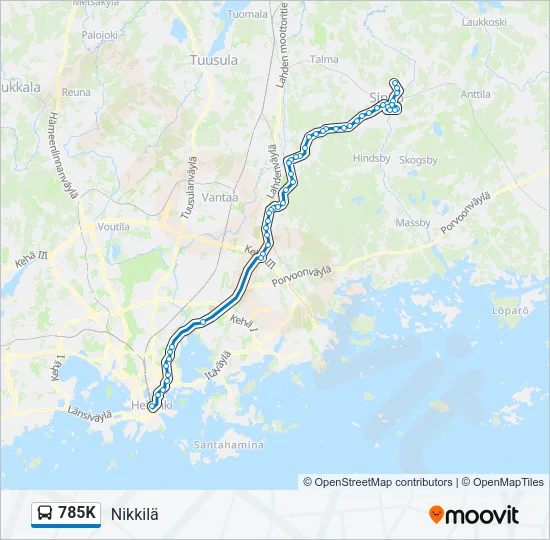 785K Bus Line Map