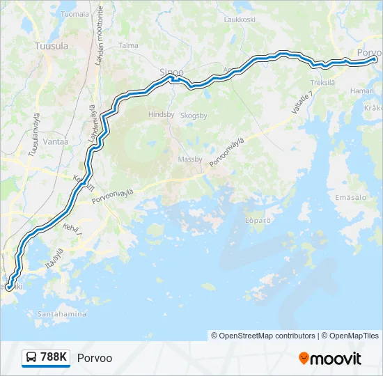 788K Bus Line Map