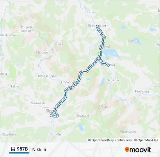 987B Bus Line Map