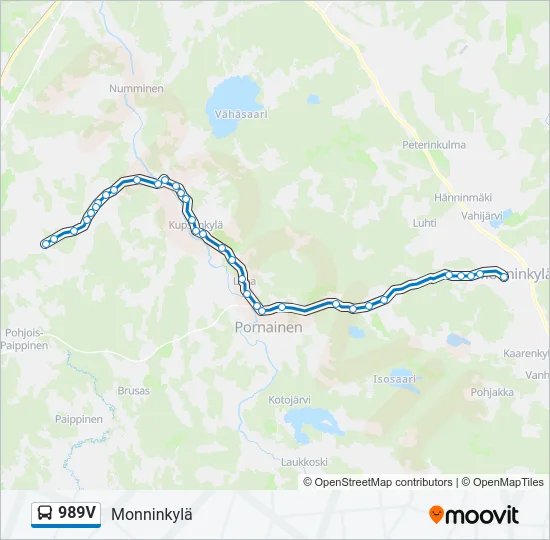 989V Bus Line Map