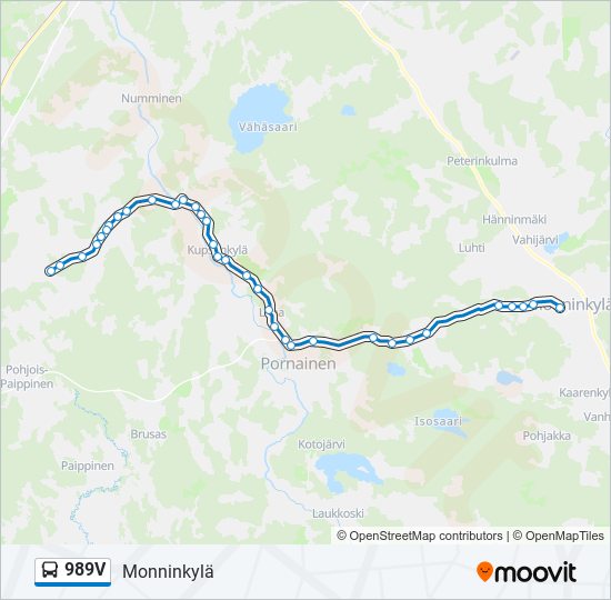 989V bus Line Map