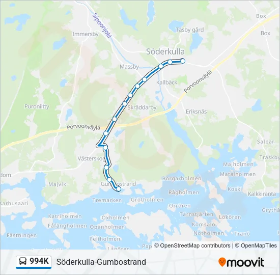 994K Bus Line Map