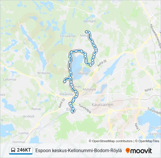 246KT Bus Line Map