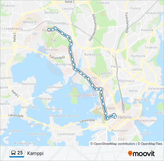 25 Bus Line Map