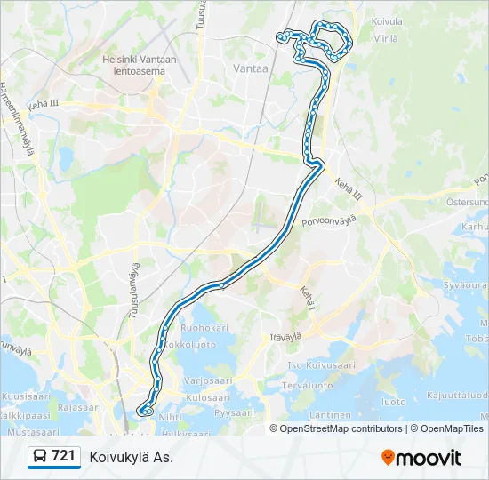 721 Bus Line Map