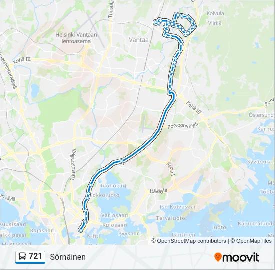 721 Bus Line Map