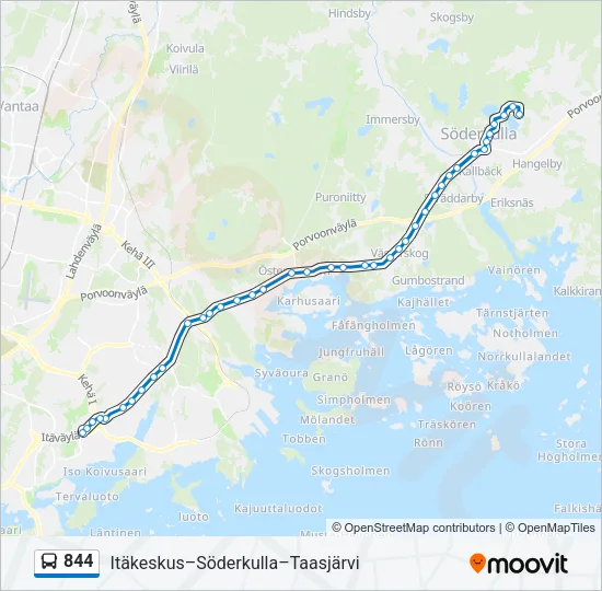 844 Bus Line Map