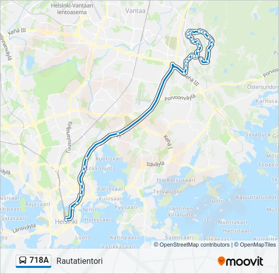718A Bus Line Map