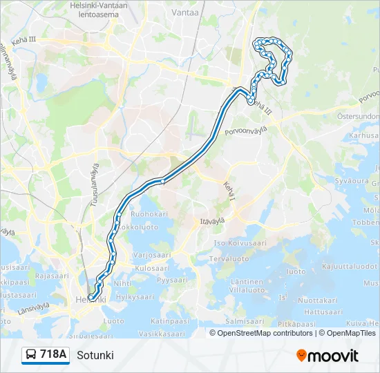 718A Bus Line Map