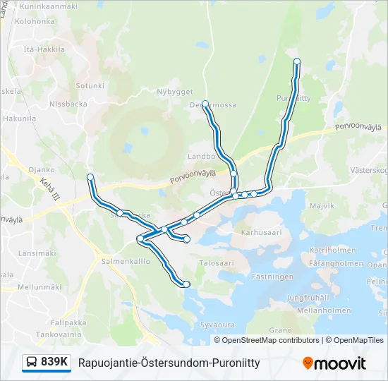 839K Bus Line Map