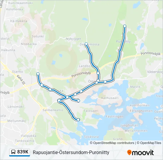 839K Bus Line Map