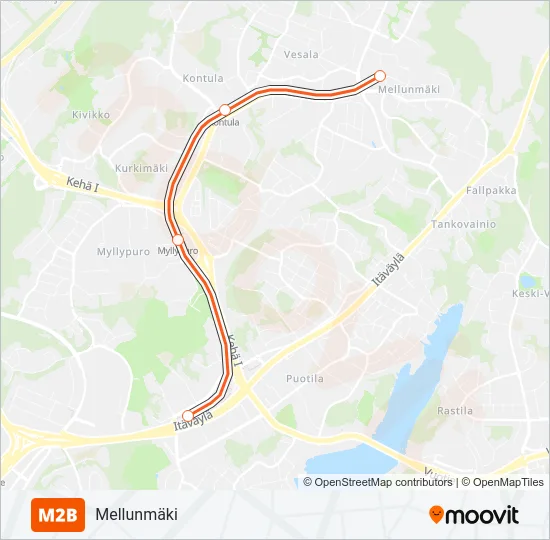 M2B Metro Line Map