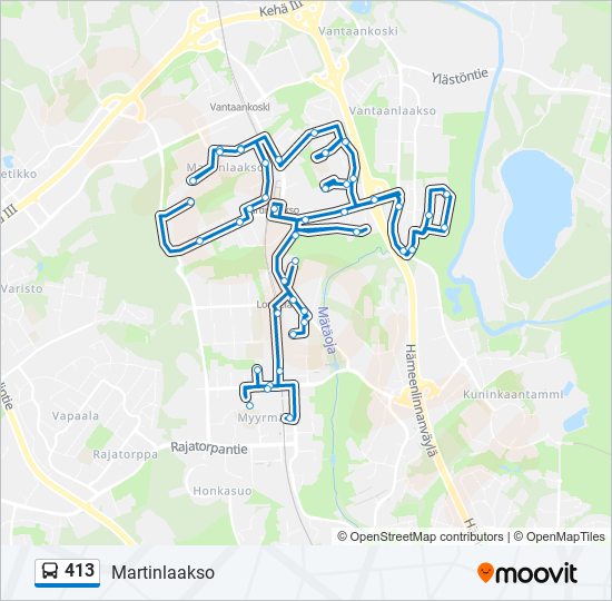 413 bus Line Map