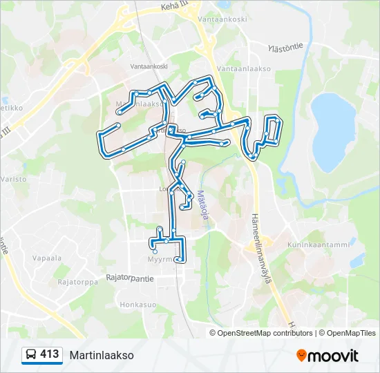 413 Bus Line Map