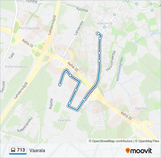 713 Bus Line Map