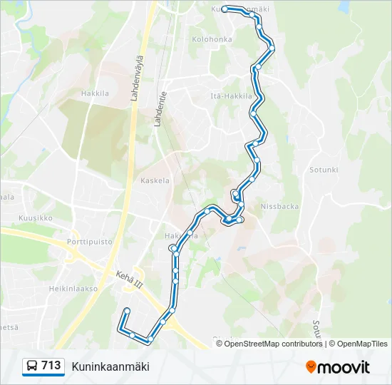 713 Bus Line Map