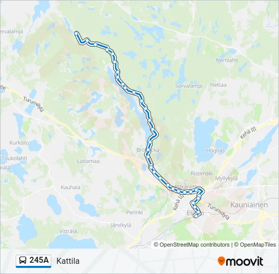 245A Bus Line Map