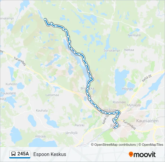245A Bus Line Map