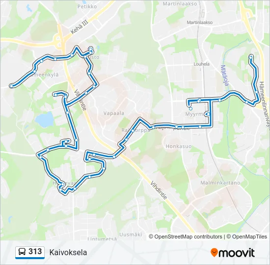 313 Bus Line Map