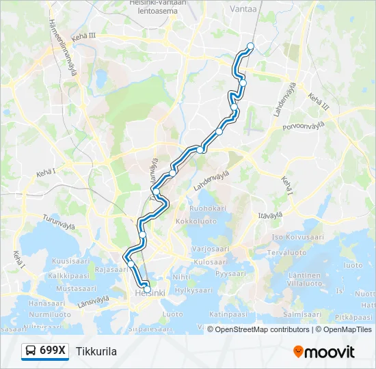 699X Bus Line Map