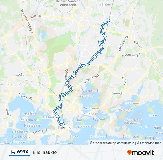 699X Bus Line Map