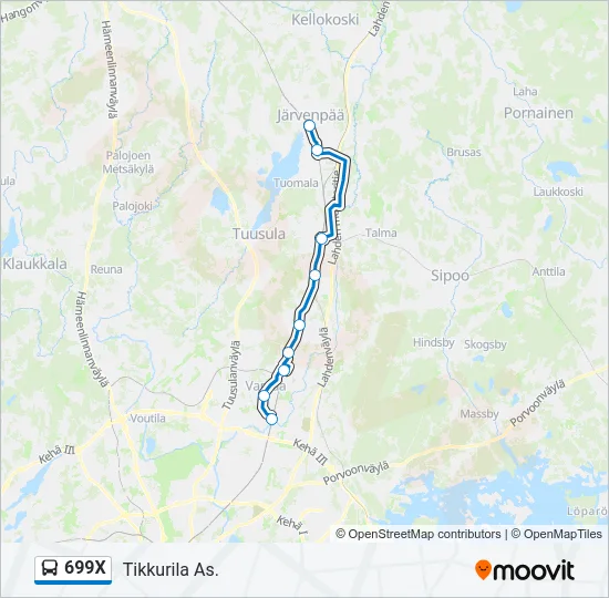 699X Bus Line Map