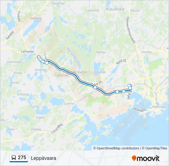 275 Bus Line Map