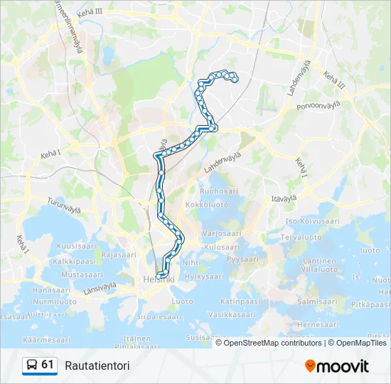 61 Bus Line Map