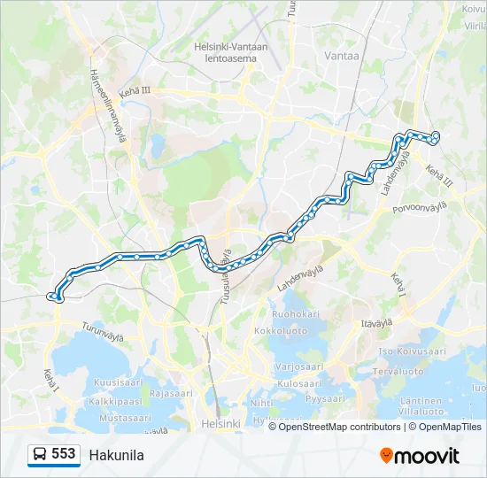 553 Bus Line Map