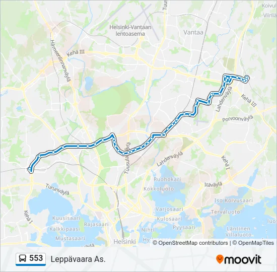553 Bus Line Map