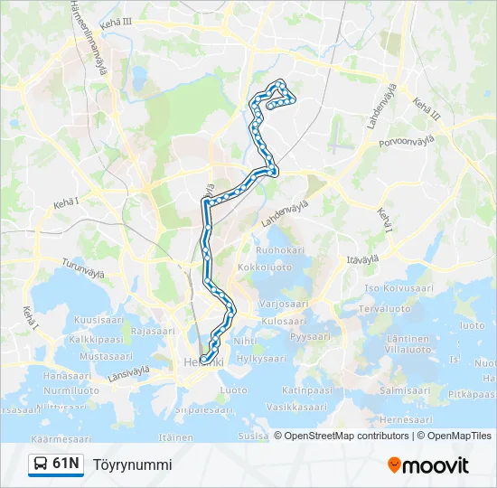 61N Bus Line Map