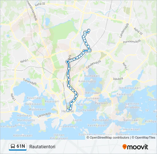 61N Bus Line Map