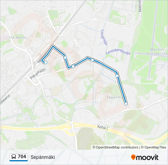 704 Bus Line Map