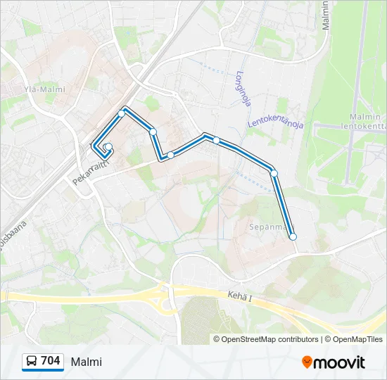 704 Bus Line Map
