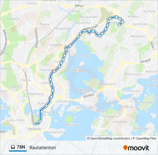 78N Bus Line Map