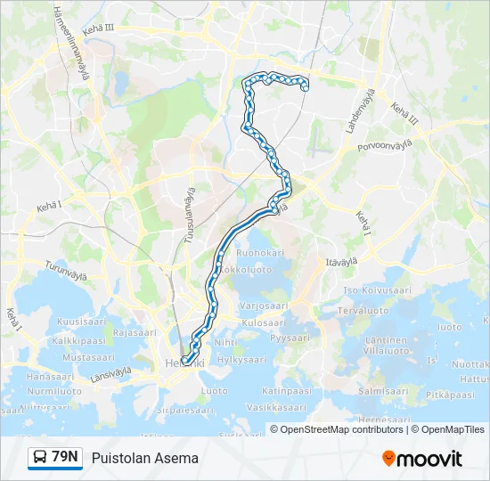 79N Bus Line Map